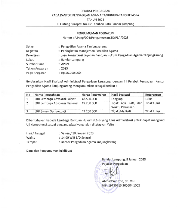 pejabat pengadaan